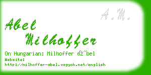 abel milhoffer business card